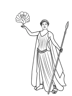 Página para Colorir Hera, A Deusa do Casamento