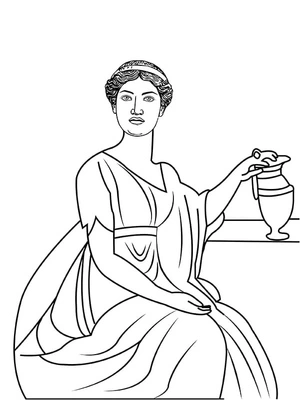 Página para Colorir Hera, a Deusa Grega
