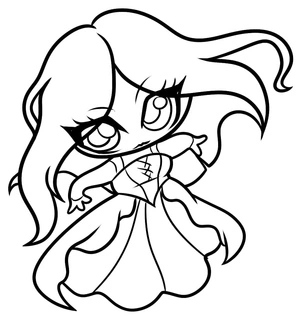 Página para Colorir Página de Colorir Hocus Pocus da Chibi Sarah