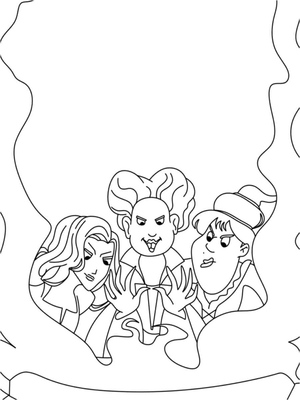 Página para Colorir Hocus Pocus para Imprimir