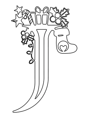 Página para Colorir Letra J do Alfabeto para o Natal