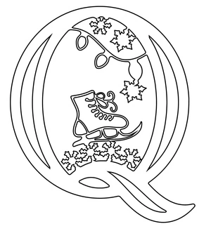 Página para Colorir Página para Colorir do Alfabeto de Férias de Natal: Letra Q
