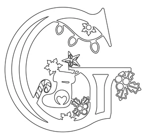 Página para Colorir Página para Colorir Letra G do Alfabeto de Natal