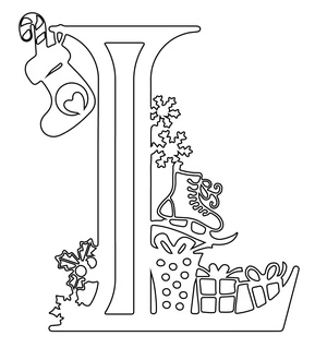 Página para Colorir Página para Colorir Letra L do Alfabeto de Natal