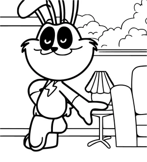 Página para Colorir Jogo Alegre do Coelhinho Saltitante