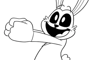 Página para Colorir Pula-Pula Alegre dos Bichinhos Sorridentes