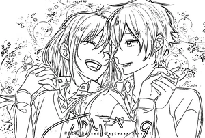 Página para Colorir Kyouko Hori e Izumi Miyamura do anime Horimiya
