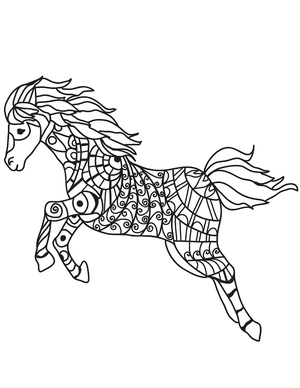Página para Colorir Mandala Simples de Salto de Cavalo