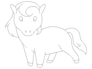 Página para Colorir Página de Contorno de Cavalo Adorável