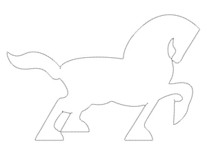 Página para Colorir Atividade Básica de Contorno de Cavalo