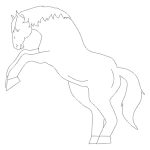 Página para Colorir Atividade de Contorno de Cavalo Bonito