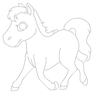 Página para Colorir Página para Colorir de Cavalo Fofo