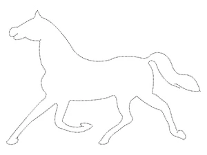 Página para Colorir Exercício Fácil de Contorno de Cavalo