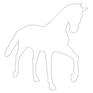 Página para Colorir Folha de Exercícios Gratuita de Contorno de Cavalo - Por favor, evite rotulá-la como Página de Colorir de Contorno de Cavalo.