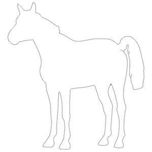 Página para Colorir Folha de Exercícios Gratuita de Contorno de Cavalo