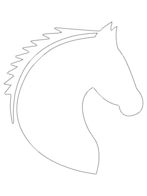 Página para Colorir Atividade de Desenho de Cabeça de Cavalo