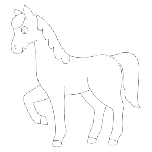 Página para Colorir Página de Atividade de Contorno de Cavalo
