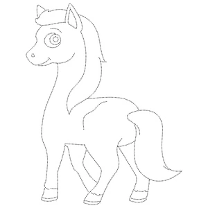 Página para Colorir Desenho para Colorir de Cavalo Adorável