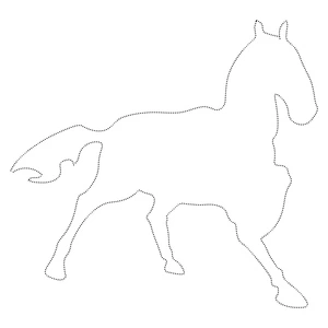 Página para Colorir Página para Colorir e Traçar Cavalo para Imprimir