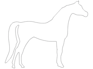 Página para Colorir Folha de Atividades para Traçar Cavalo para Imprimir