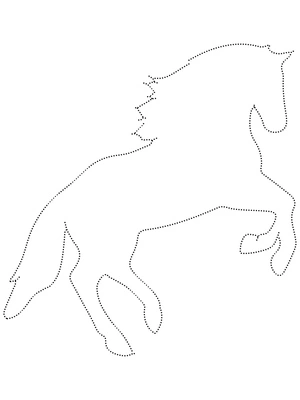 Página para Colorir Atividade Simples de Contorno de Cavalo