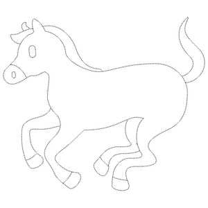 Página para Colorir Desenhando um Cavalo em Corrida