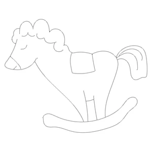 Página para Colorir Folha de Atividades para Contornar um Cavalo de Brinquedo