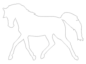 Página para Colorir Folha de Exercícios para Contornar um Cavalo Correndo