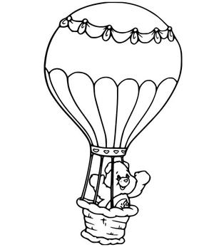 Ursinho de Pelúcia em um Balão de Ar Quente