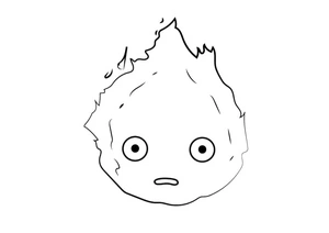 Página para Colorir Calcifer do filme 