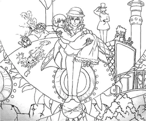 Página para Colorir Página para Colorir Castelo Animado de Howl