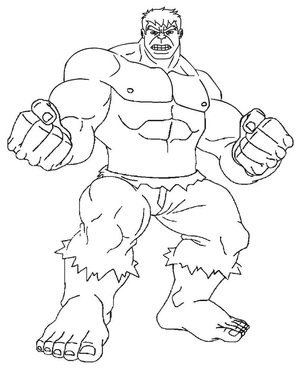 Página para Colorir Hulk dos Vingadores