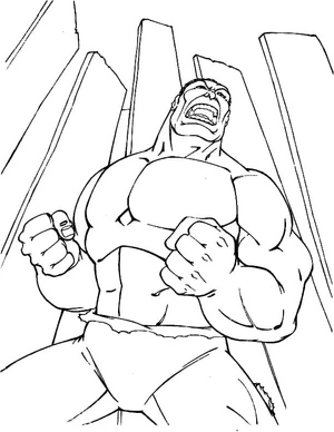 Página para Colorir Página para Colorir do Hulk Bravo para Imprimir