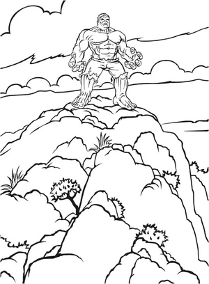 Página para Colorir O Hulk está em pé.