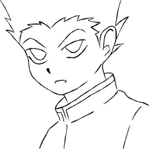 Página para Colorir Gon Freecss do anime Hunter x Hunter