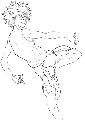 Página para Colorir Incrível Killua Zoldyck