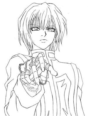 Página para Colorir Kurapika de Hunter x Hunter