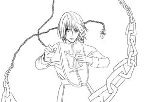 Página para Colorir Kurapika do anime Hunter x Hunter