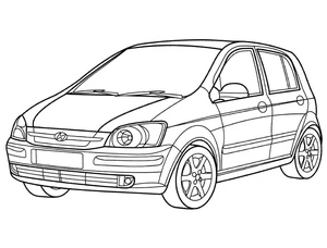 Página para Colorir Carro da Hyundai