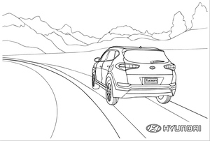 Carro dirigindo na estrada pela Hyundai