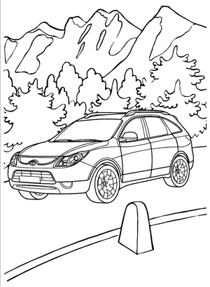 Página para Colorir Colorindo um carro Hyundai