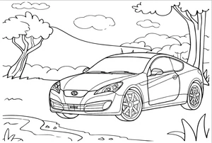 Página para Colorir Página para Colorir de Carro Hyundai