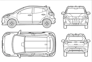 Página para Colorir Design de Carro Hyundai para Imprimir