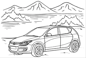 Página para Colorir Página para Colorir Hyundai para Imprimir