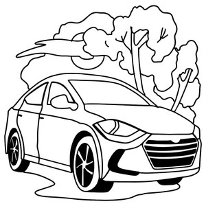 Página para Colorir Hyundai Simples