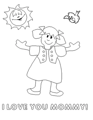 Página para Colorir Criar uma página para colorir com as palavras "Eu Te Amo Mamãe" impressas.