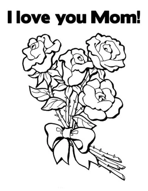 Página para Colorir Amor de Flor para Mamãe