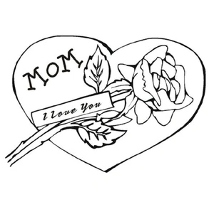 Página para Colorir Eu Te Amo, Mamãe