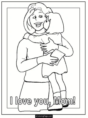 Página para Colorir Imagem de mãe amorosa