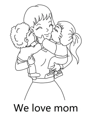 Página para Colorir Mamãe é Amada